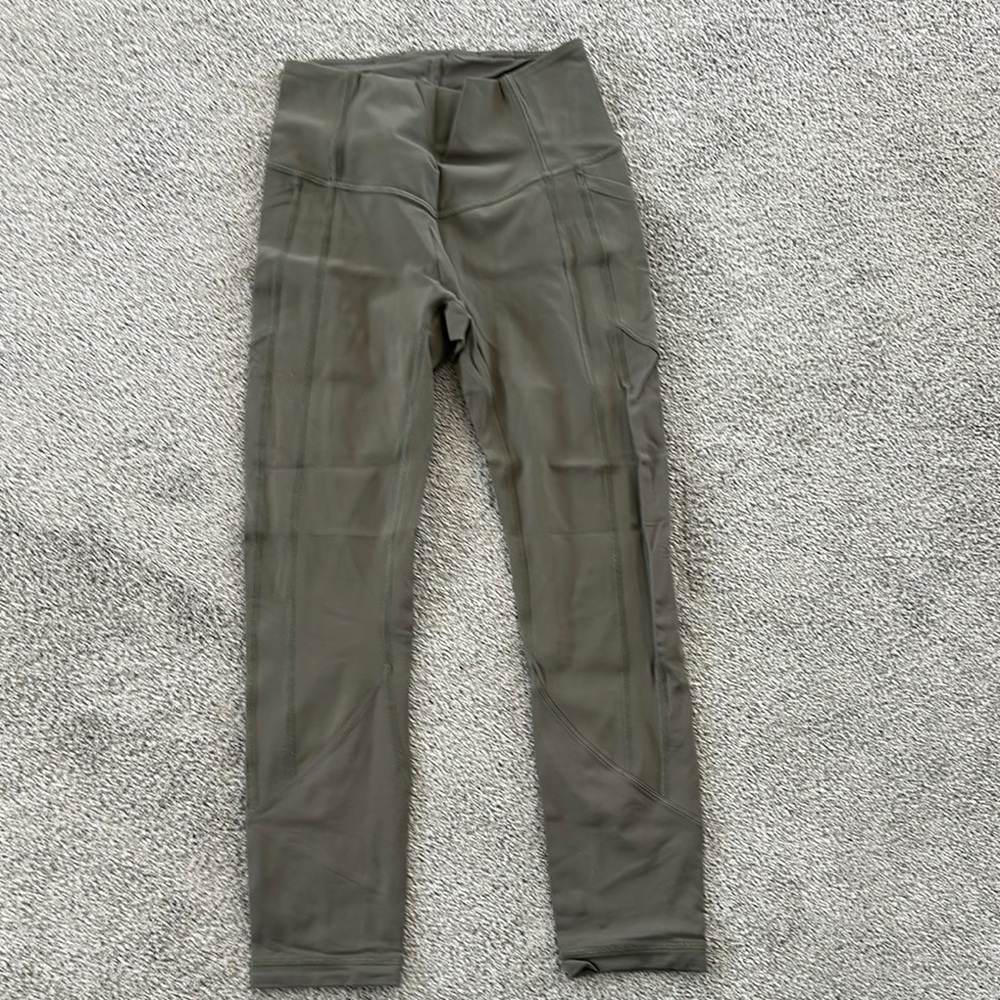 Olive Green lululemon leggings with pockets